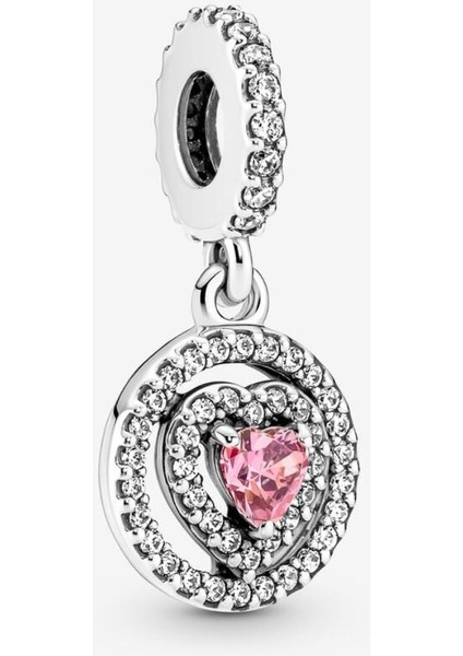 Işıltılı Çift Hale Kalpli Sallantılı Charm modelleri