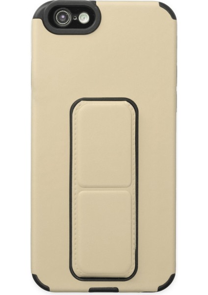Iphone 6 Kılıf Mega Standlı Silikon - Gold 300099