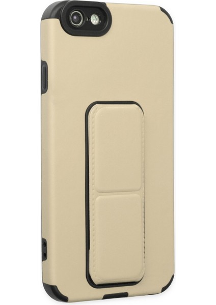 Iphone 6 Kılıf Mega Standlı Silikon - Gold 300099