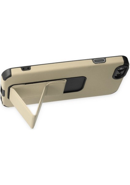 Iphone 6 Kılıf Mega Standlı Silikon - Gold 300099