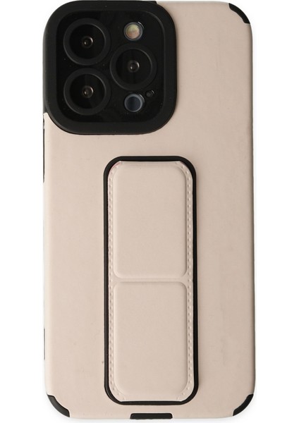 Iphone 13 Pro Kılıf Mega Standlı Silikon - Gold 300099