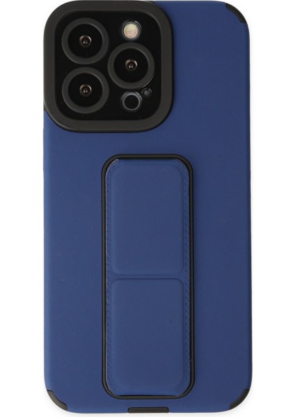 Iphone 13 Pro Kılıf Mega Standlı Silikon - Mavi 300099