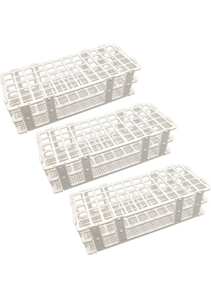 Jınmy- 3 Adet Plastik Test Tüpü Tutucu, 60 Delik, 16 mm Test Tüpleri Için, Beyaz, Çıkarılabilir Laboratuvar Test Tüpü Raf Tutucu (60 Delik) (Yurt Dışından) modelleri