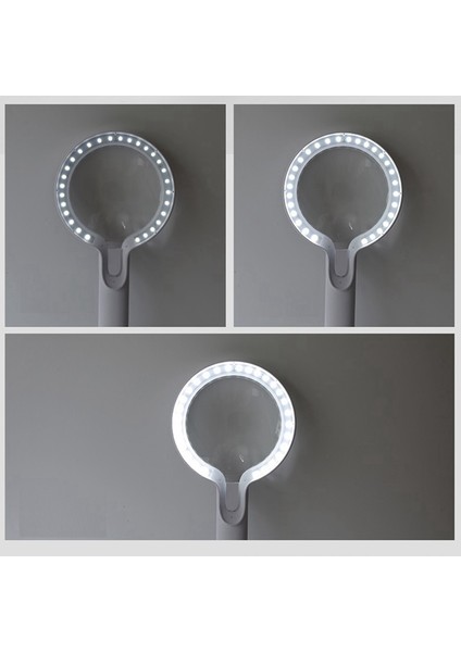 5x 10X 29 Halka LED Işıklar 3 Seviyeli Parlaklık Kontak Anahtarı Yaşlı El Tipi Okuma Büyüteci (Yurt Dışından) modelleri