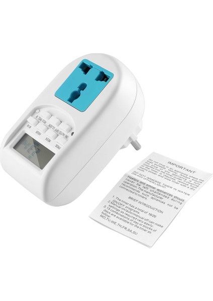 Dijital Enerji Tasarrufu Zamanlayıcı Programlanabilir Elektronik Zamanlayıcı Fişi Ab Ekranı - Beyaz (Yurt Dışından) fiyatları