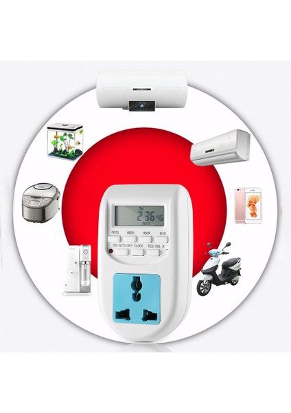 Dijital Enerji Tasarrufu Zamanlayıcı Programlanabilir Elektronik Zamanlayıcı Fişi Ab Ekranı - Beyaz (Yurt Dışından) fırsatları