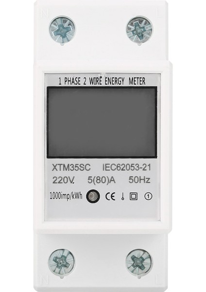 Dijital 2p Dın-Ray Elektrik Ölçer 5(80)A 1 Fazlı 2 Telli Elektronik Kwh Metre Din Raylı Enerji Ölçer 220V Alet Indirimi (Yurt Dışından) fırsatları