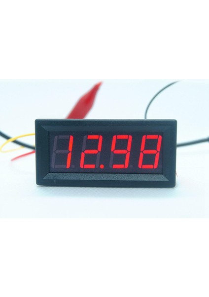 Dijital LED Gerilim Test Cihazı-2 x 0,56 Inç 4 Bit Gerilim Ölçer 2 x Bağlantı Kablosu-Siyah (Yurt Dışından)