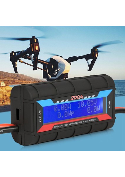 Xhhdqes 200A Voltmetre Ampermetre Rc Araba Test Cihazı Gerilim Enerji Elektrik Akımı Monitör Metre Wattmetre Dc 0-60 V (Yurt Dışından)