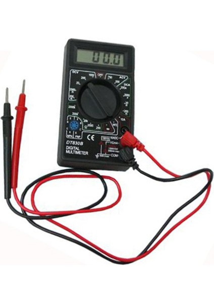 DT830B Çok Fonksiyonlu LCD Ekran Kompakt Dijital Multimetre Elektrikli Ampermetre Voltmetre Direnç Kapasite Test Cihazı - Siyah (Yurt Dışından)