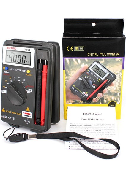 Zotek VC921 Mini Taşınabilir Dijital Otomatik Ayarlamalı Multimetre Cep Multimetresi (Yurt Dışından)