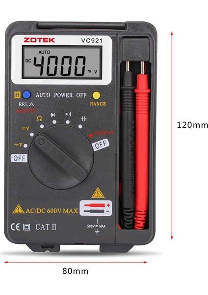 Zotek VC921 Mini Taşınabilir Dijital Otomatik Ayarlamalı Multimetre Cep Multimetresi (Yurt Dışından) fırsatları
