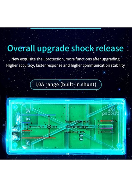Güç Iletişim Modülü-1 * PZEM-004T Dış Kasalı Ac Voltmetre Ampermetre 1 * Bobin Ct-Mavi & Siyah (Yurt Dışından) fırsatları