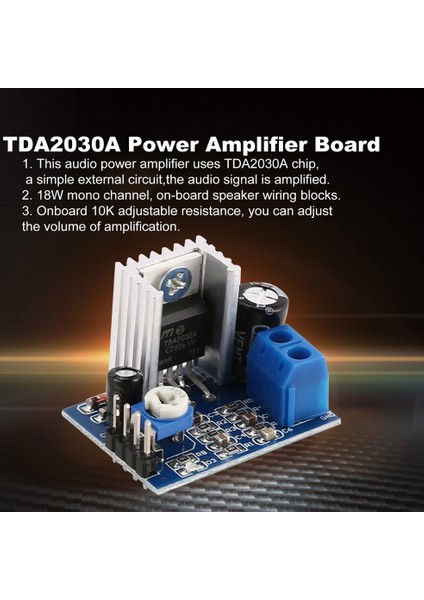 TDA2030A Süper Mini Dc 6-18V Güç Ses Amplifikatörü D Modülü Çift Kanal - Mavi (Yurt Dışından)