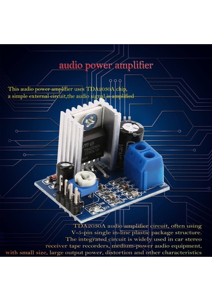 TDA2030A Süper Mini Dc 6-18V Güç Ses Amplifikatörü D Modülü Çift Kanal - Mavi (Yurt Dışından)