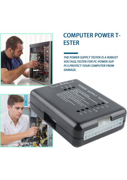 LED 20/24 Pin Psu Atx Sata HDD Güç Kaynağı Test Cihazı Checker Ölçer Pc Bilgisayar Siyah (Yurt Dışından)