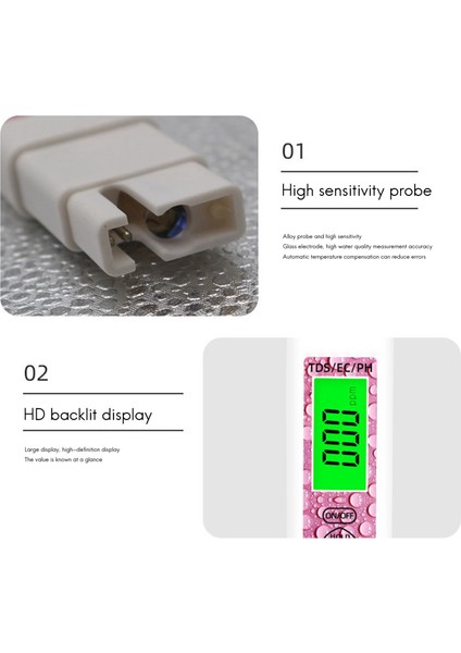 Tds Metre, Dördü Bir Arada Su Kalitesi Test Cihazı, Içme Suyu Kalitesi Test Kiti, Ph Test Kalemi, Asitlik Ölçer Ppm Metre Pembe (Yurt Dışından) indirimleri