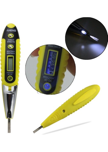 【ayak Kanepe】 Etkoo 70-250V Elektrik Test Cihazı Kalemi Su Geçirmez Kaynaklı Gerilim Duyarlı Test Cihazı Tornavida Aracı W/prob Gösterge Işığı Test Kalemi (Yurt Dışından)