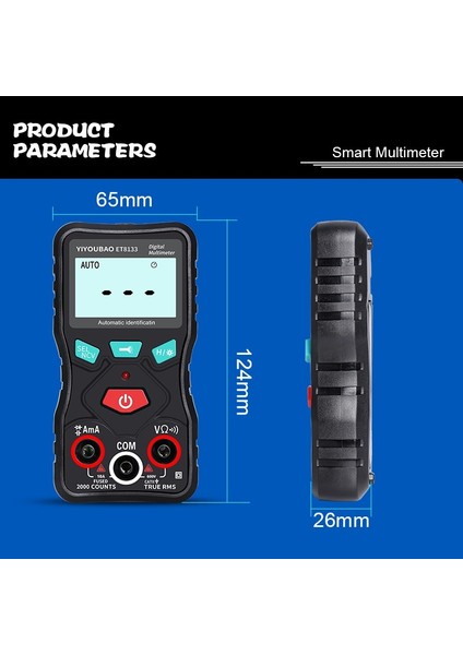 ET8133 Akıllı Tam Otomatik Dijital Multimetre (Yurt Dışından)