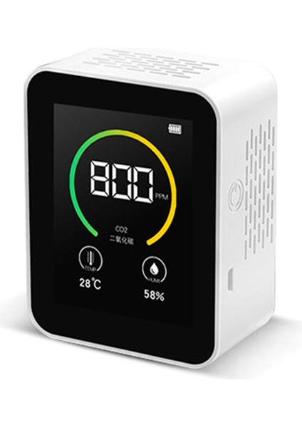 Co2 Akıllı Hava Test Cihazı, Sıcaklık Nem Kalitesi Analiz Cihazı Beyaz (Yurt Dışından)