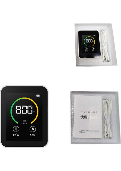 Co2 Akıllı Hava Test Cihazı, Sıcaklık Nem Kalitesi Analiz Cihazı Beyaz (Yurt Dışından) modelleri