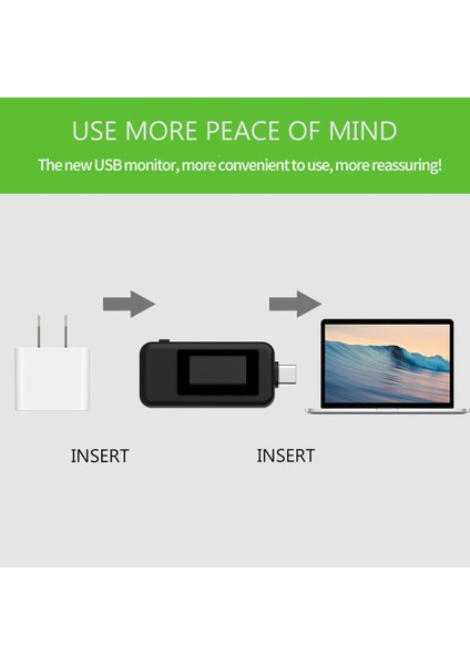 Tip-C Çok Işlevli Çift USB Voltmetre Test Cihazı Monitör Akım Gerilim Ölçer Siyah, Beyaz (Yurt Dışından) indirimleri