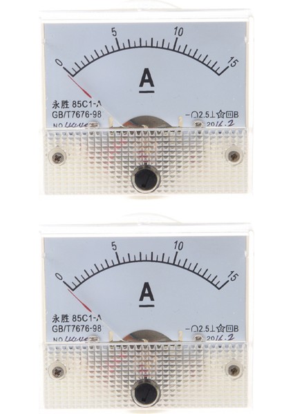 2x 85C1 Dc 0-15A Dikdörtgen Analog Panel Ampermetre Ölçer (Yurt Dışından)