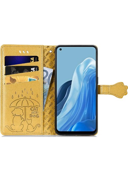 Oppo Oppo 7 4g Darbeye Deri Için Karikatür Hayvanlar Flip Telefon Kılıfı (Yurt Dışından)