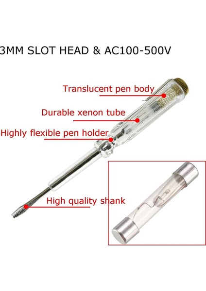 12 Adet 100-500 V Düz Uçlu Tornavida Kalem Devre Test Cihazı Kalem 3 mm (Yurt Dışından) fırsatları
