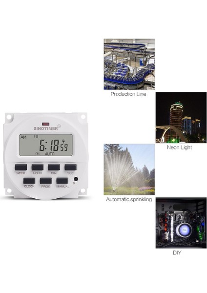 Ha Sınotımer 12V Haftalık 7 Gün Dijital Programlanabilir Zamanlayıcı Anahtarı Röle Kontrol-Beyaz (Yurt Dışından) modelleri