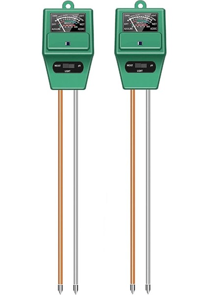 2 Adet Toprak Test Cihazı Higrometre Bitki Bakımı Için Bahçe/çim/çiftlik/kapalı ve Açık Yeşil 200MM Metal Prob (Yurt Dışından)