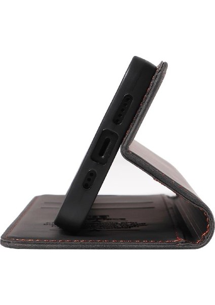 Iphone 15 Için Manyetik Koruyucu Pu Deri Folio Cüzdan Telefon Kılıfı (Yurt Dışından)