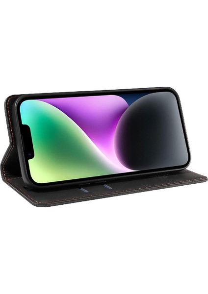 Iphone 15 Için Manyetik Koruyucu Pu Deri Folio Cüzdan Telefon Kılıfı (Yurt Dışından) fırsatları