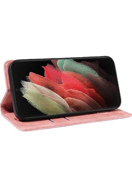 Samsung Galaxy S21 Ultra 5g Için Folio Cüzdan Pu Deri Manyetik Telefon Kılıfı (Yurt Dışından)