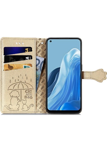 Oppo Oppo 7 4g Darbeye Deri Için Karikatür Hayvanlar Flip Telefon Kılıfı (Yurt Dışından)