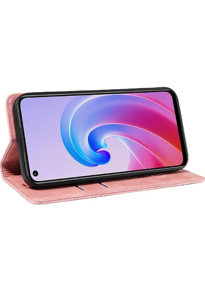 Oppo A96 5g Manyetik Folio Cüzdan Pu Deri Koruyucu Telefon Kılıfı (Yurt Dışından)