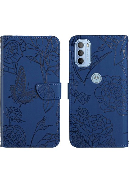 Motorola Moto G31/G41 Çiçekler ve Kelebekler Darbeye Deri Telefon Kılıfı (Yurt Dışından)