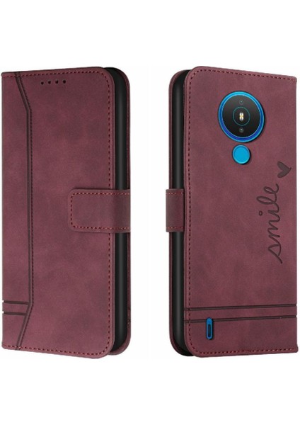 Nokia 1.4 Flip Folio Cüzdan Manyetik Kapatma Kart Yuvaları Pu Için Telefon Kılıfı (Yurt Dışından)