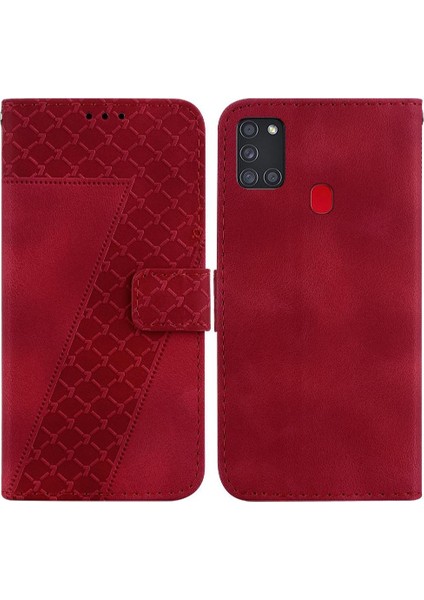 Samsung Galaxy A21S Flip Folio Için Pu Deri Cüzdan Kart Telefon Kılıfı (Yurt Dışından)