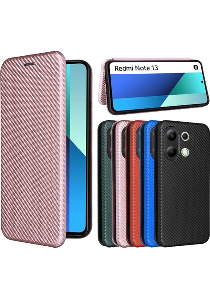 Xiaomi Redmi Için Not 13 4g Manyetik Karbon Fiber Kart Ekleme Telefon Kılıfı (Yurt Dışından)