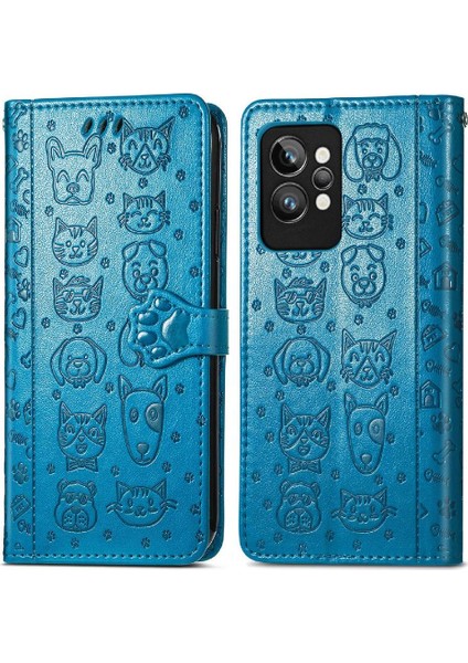 Realme Gt 2 Pro Flip Için Darbeye Karikatür Hayvanlar Kısa Vaka Telefon Kılıfı (Yurt Dışından)
