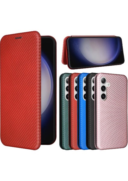 Samsung Galaxy S24 Ultra Tam Koruma Manyetik Karbon Fiber Telefon Kılıfı (Yurt Dışından)