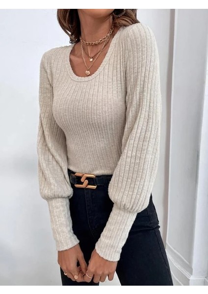 Kadın Uzun Kollu Triko Kazak