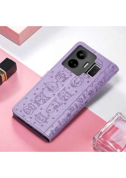 Realme Gt Neo 5 Için Karikatür Hayvanlar Kısa Kayış Flip Telefon Kılıfı (Yurt Dışından) fırsatları