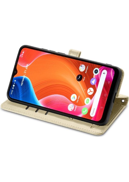 Realme C20 Için Deri Kısa Kayış Karikatür Hayvanlar Darbeye Telefon Kılıfı (Yurt Dışından)