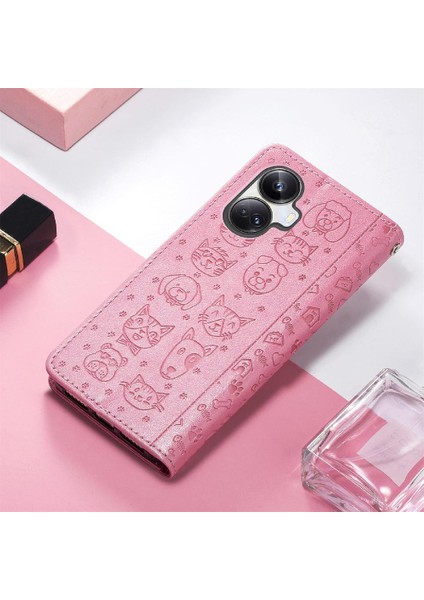Realme 10 Proplus Karikatür Hayvanlar Için Kısa Kayış Deri Flip Telefon Kılıfı (Yurt Dışından) fırsatları