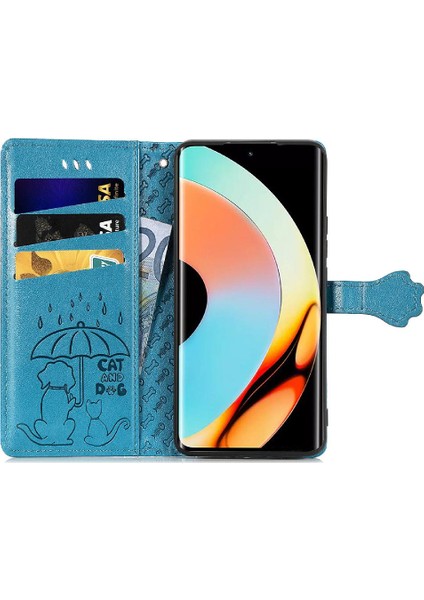 Realme 10 Proplus Karikatür Hayvanlar Için Kısa Kayış Deri Flip Telefon Kılıfı (Yurt Dışından) modelleri