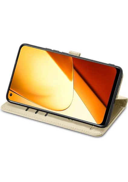Realme 11 Için Deri Kısa Kayış Karikatür Hayvanlar Çevirin Telefon Kılıfı (Yurt Dışından)