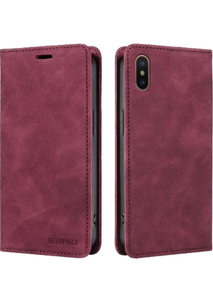 Iphone X/xs Pu Deri Manyetik Koruyucu Folyo Cüzdan Telefon Kılıfı (Yurt Dışından)