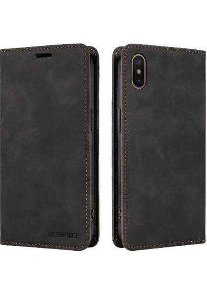 Iphone X/xs Pu Deri Manyetik Koruyucu Folyo Cüzdan Telefon Kılıfı (Yurt Dışından)